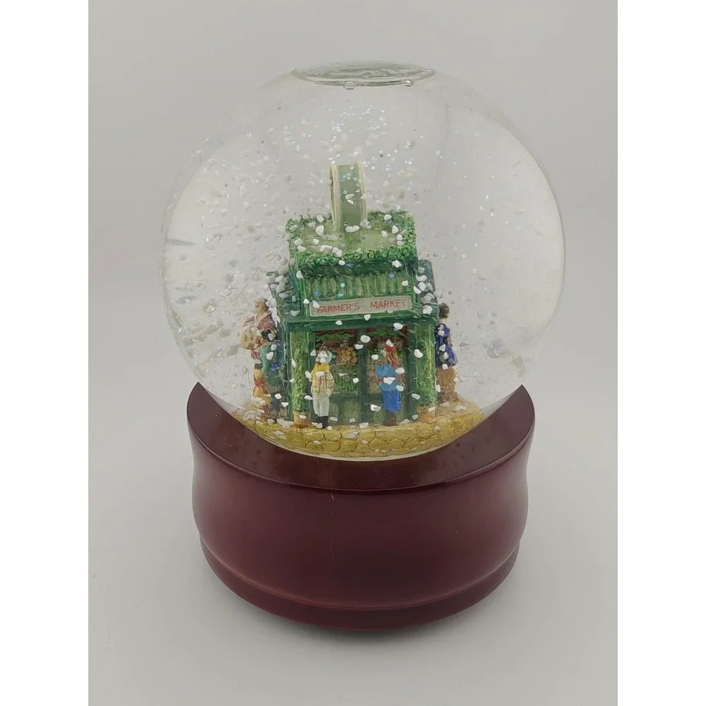 VTG Starbucks Snow Globe Music Box Pike Place First Store 1999 Christmas Limited